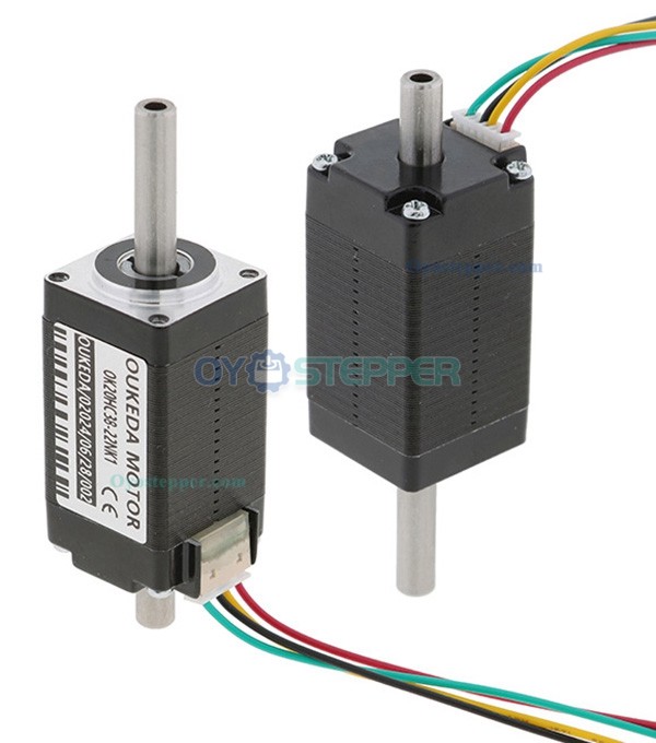 Oukeda Hollow Shaft Nema 8 Stepper Motor Bipolar 1.8 Deg 3.13Ncm 0.6A 5.4V 2 Phase Dual Shaft